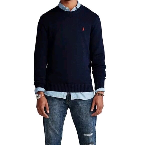 Polo Ralph Lauren Men's Cotton Crewneck Sweater Blue Size XL - Picture 1 of 7